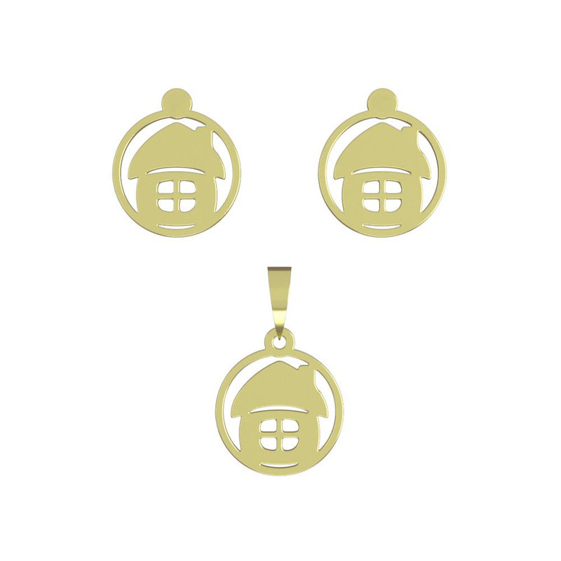 نیم ست طلا 18 عیار زنانه مدوپد مدل خانه کد NA11472 نیم ست طلا 18 عیار زنانه مدوپد مدل خانه کد NA11472