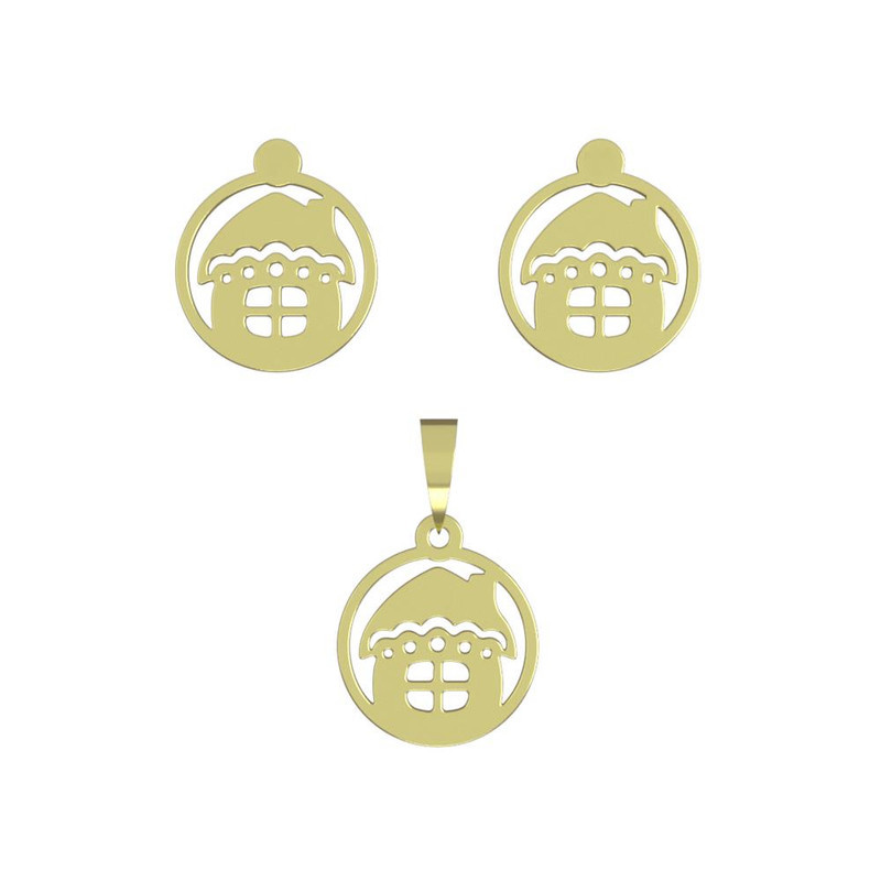 نیم ست طلا 18 عیار زنانه مدوپد مدل خانه کد NA11473 نیم ست طلا 18 عیار زنانه مدوپد مدل خانه کد NA11473