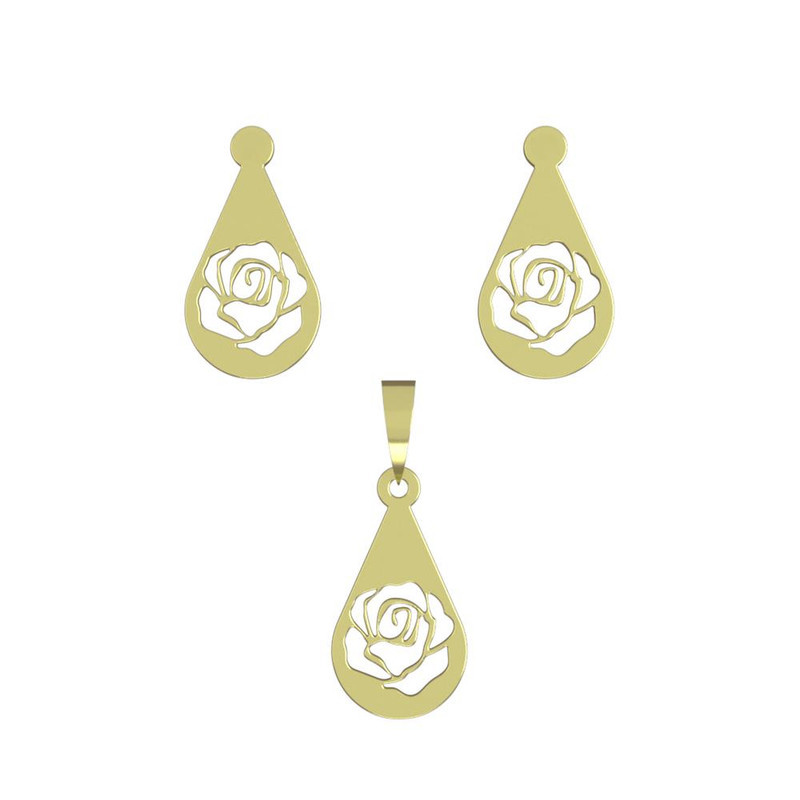 نیم ست طلا 18 عیار زنانه مدوپد مدل گل کد NA11481 نیم ست طلا 18 عیار زنانه مدوپد مدل گل کد NA11481