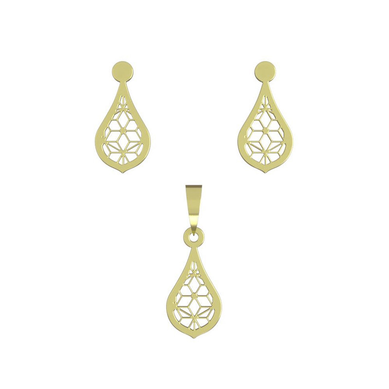 نیم ست طلا 18 عیار زنانه مدوپد مدل هندسی کد NA11484 نیم ست طلا 18 عیار زنانه مدوپد مدل هندسی کد NA11484