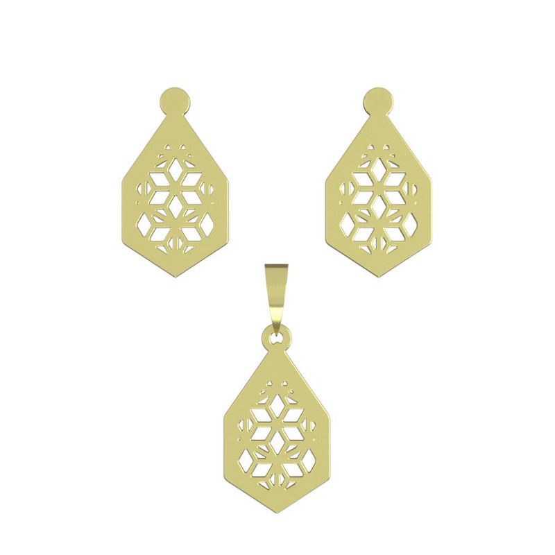 نیم ست طلا 18 عیار زنانه مدوپد مدل شش ضلعی کد NA11485 نیم ست طلا 18 عیار زنانه مدوپد مدل شش ضلعی کد NA11485