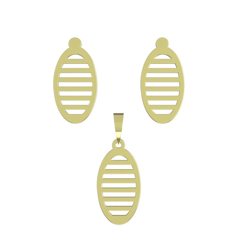 نیم ست طلا 18 عیار زنانه مدوپد مدل بیضی کد NA11488