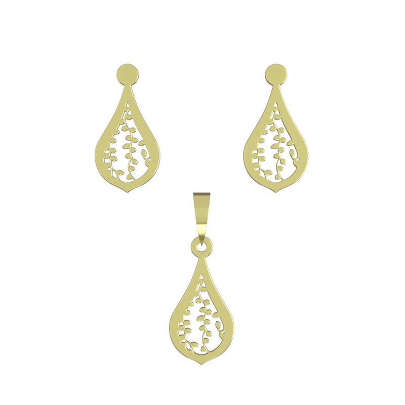 نیم ست طلا 18 عیار زنانه مدوپد مدل اشک کد NA11489 نیم ست طلا 18 عیار زنانه مدوپد مدل اشک کد NA11489