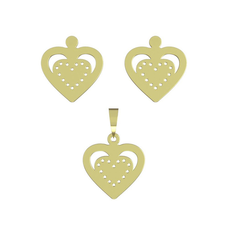 نیم ست طلا 18 عیار زنانه مدوپد مدل قلب کد NA11495 نیم ست طلا 18 عیار زنانه مدوپد مدل قلب کد NA11495
