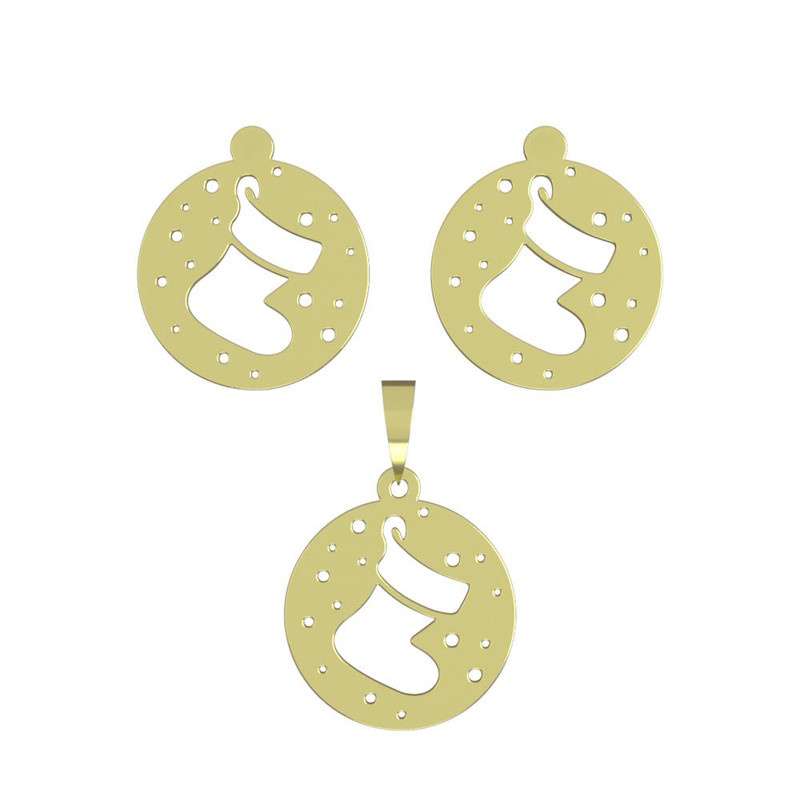 نیم ست طلا 18 عیار زنانه مدوپد مدل جوراب کریسمس کد NA11497 نیم ست طلا 18 عیار زنانه مدوپد مدل جوراب کریسمس کد NA11497