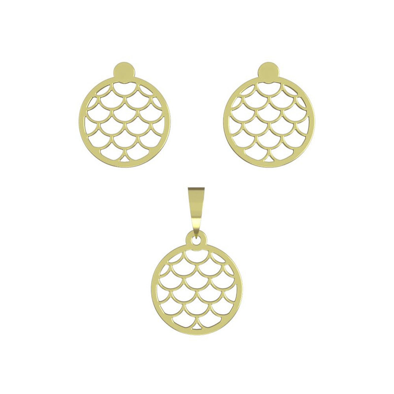 نیم ست طلا 18 عیار زنانه مدوپد مدل دایره کد NA11500