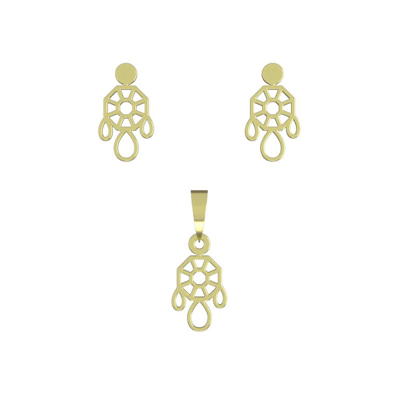 نیم ست طلا 18 عیار زنانه مدوپد مدل هندسی کد NA11501