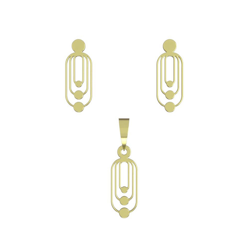 نیم ست طلا 18 عیار زنانه مدوپد مدل هندسی کد NA11505