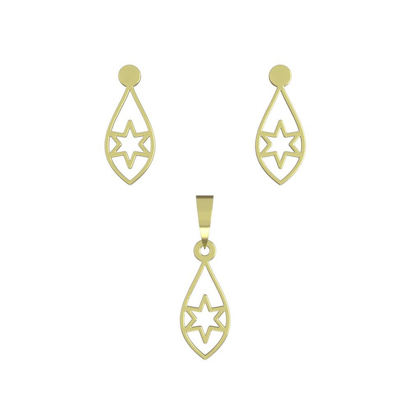 نیم ست طلا 18 عیار زنانه مدوپد مدل ستاره کد NA11506