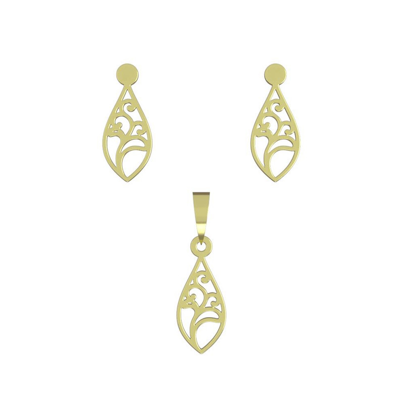 نیم ست طلا 18 عیار زنانه مدوپد مدل هندسی کد NA11511