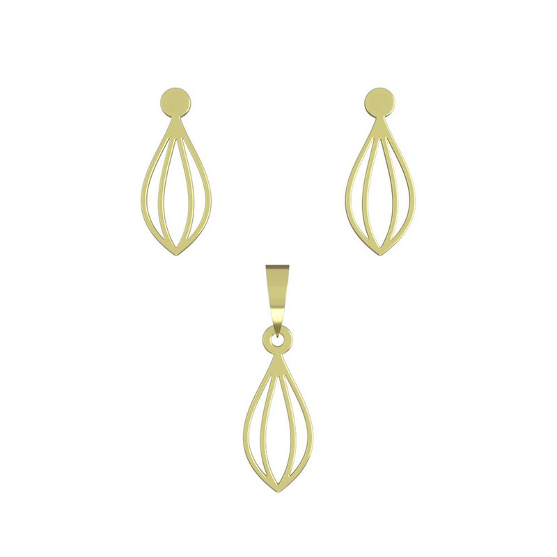 نیم ست طلا 18 عیار زنانه مدوپد مدل هندسی کد NA11526