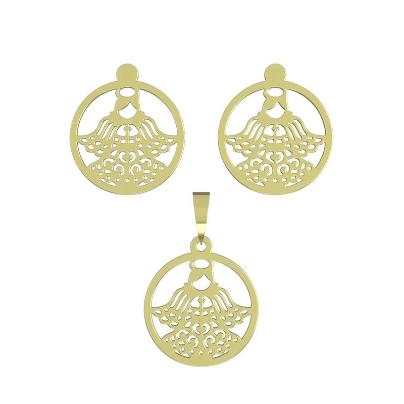 نیم ست طلا 18 عیار زنانه مدوپد مدل فرشته کد NA11529 نیم ست طلا 18 عیار زنانه مدوپد مدل فرشته کد NA11529