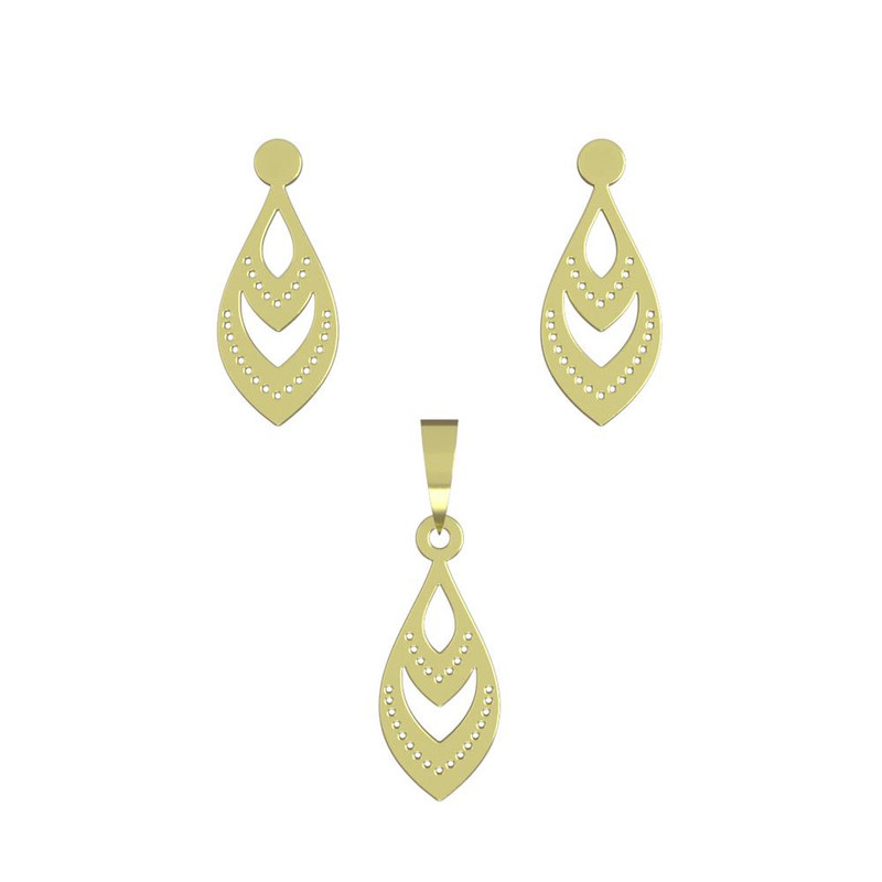 نیم ست طلا 18 عیار زنانه مدوپد مدل اشک کد NA11531 نیم ست طلا 18 عیار زنانه مدوپد مدل اشک کد NA11531