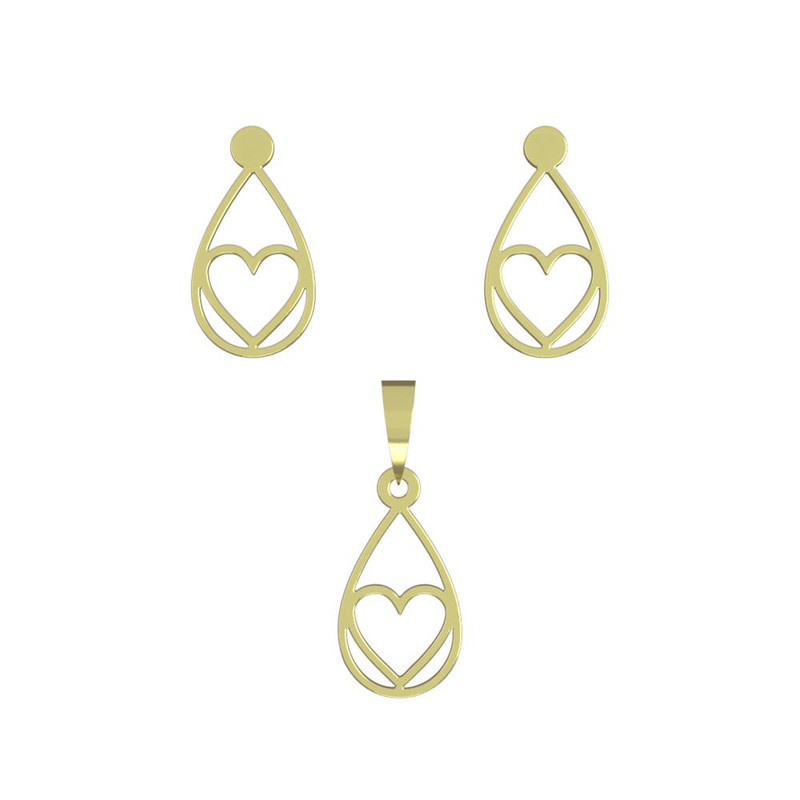 نیم ست طلا 18 عیار زنانه مدوپد مدل قلب کد NA11537