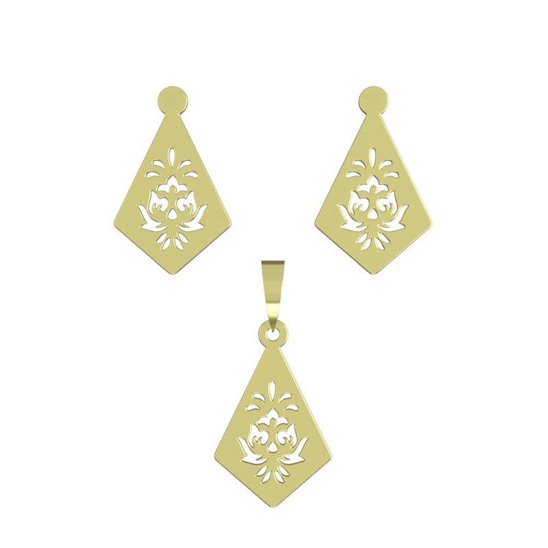 نیم ست طلا 18 عیار زنانه مدوپد مدل لوزی کد NA11541 نیم ست طلا 18 عیار زنانه مدوپد مدل لوزی کد NA11541