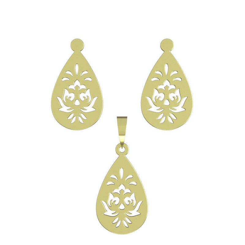 نیم ست طلا 18 عیار زنانه مدوپد مدل اشک کد NA11542 نیم ست طلا 18 عیار زنانه مدوپد مدل اشک کد NA11542