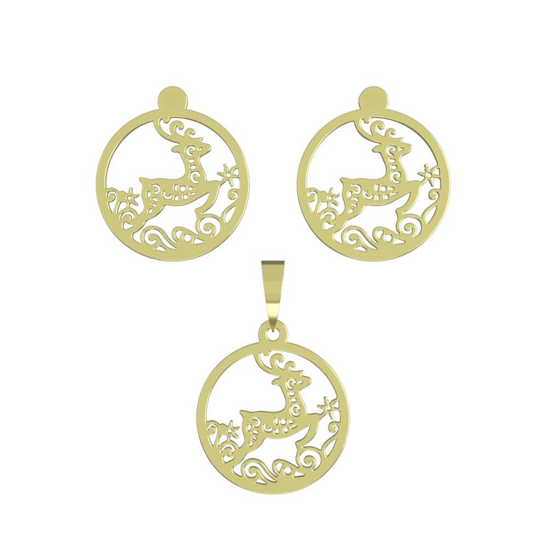 نیم ست طلا 18 عیار زنانه مدوپد مدل گوزن کد NA11562 نیم ست طلا 18 عیار زنانه مدوپد مدل گوزن کد NA11562