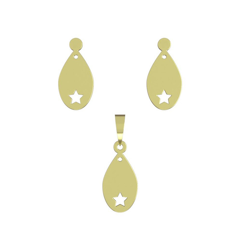 نیم ست طلا 18 عیار زنانه مدوپد مدل اشک ستاره کد NA11566