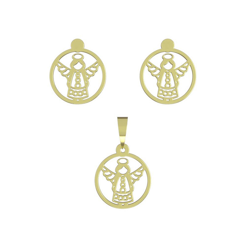 نیم ست طلا 18 عیار زنانه مدوپد مدل فرشته کد NA11577 نیم ست طلا 18 عیار زنانه مدوپد مدل فرشته کد NA11577