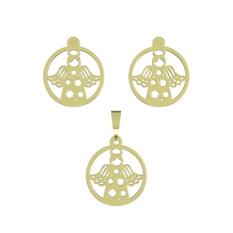 نیم ست طلا 18 عیار زنانه مدوپد مدل فرشته کد NA11580 نیم ست طلا 18 عیار زنانه مدوپد مدل فرشته کد NA11580