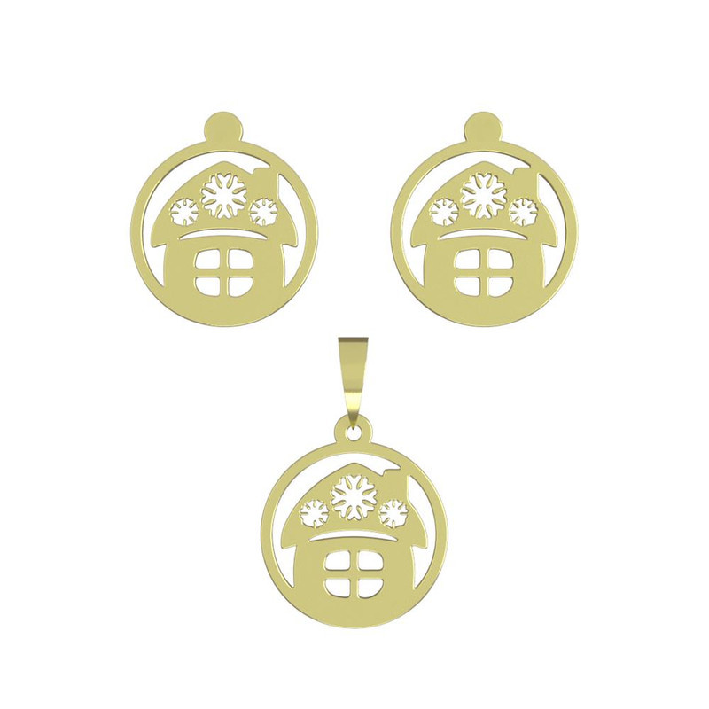 نیم ست طلا 18 عیار زنانه مدوپد مدل خانه کد NA11584 نیم ست طلا 18 عیار زنانه مدوپد مدل خانه کد NA11584