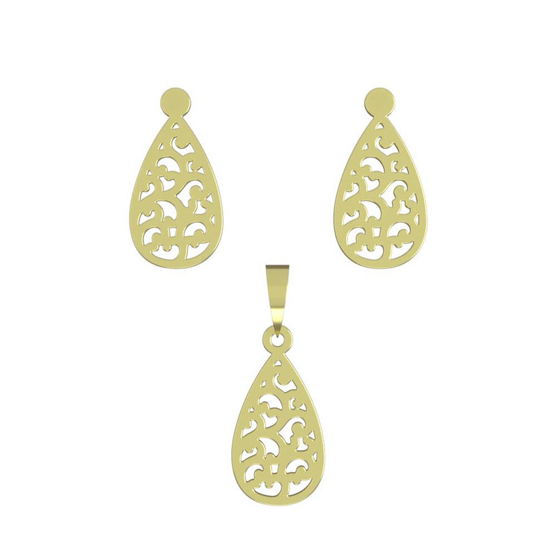 نیم ست طلا 18 عیار زنانه مدوپد مدل اشک کد NA11589