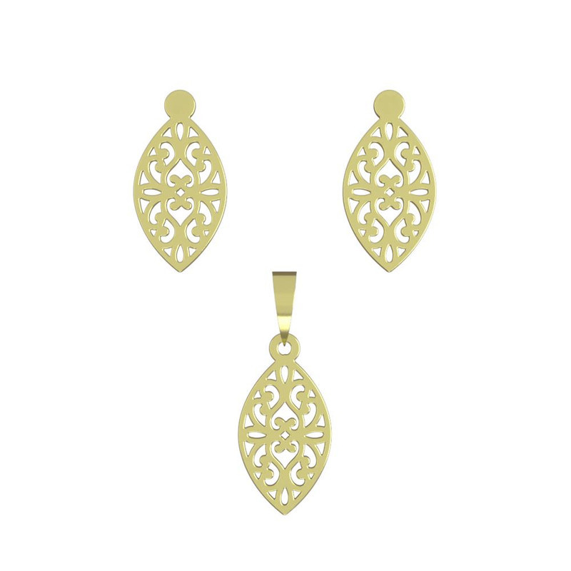 نیم ست طلا 18 عیار زنانه مدوپد مدل اسلیمی کد NA11593 نیم ست طلا 18 عیار زنانه مدوپد مدل اسلیمی کد NA11593