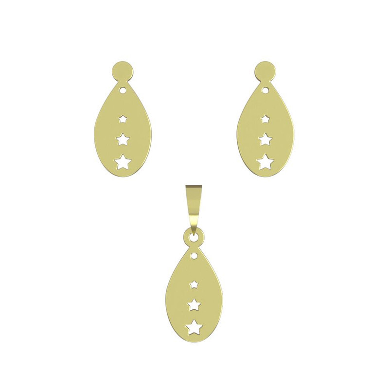 نیم ست طلا 18 عیار زنانه مدوپد مدل ستاره کد NA11594