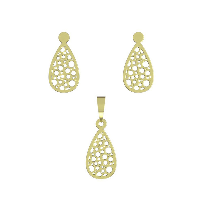 نیم ست طلا 18 عیار زنانه مدوپد مدل اشک کد NA11614