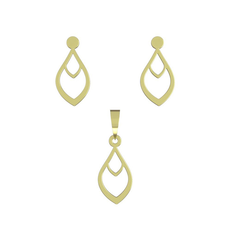 نیم ست طلا 18 عیار زنانه مدوپد مدل اشک کد NA11618