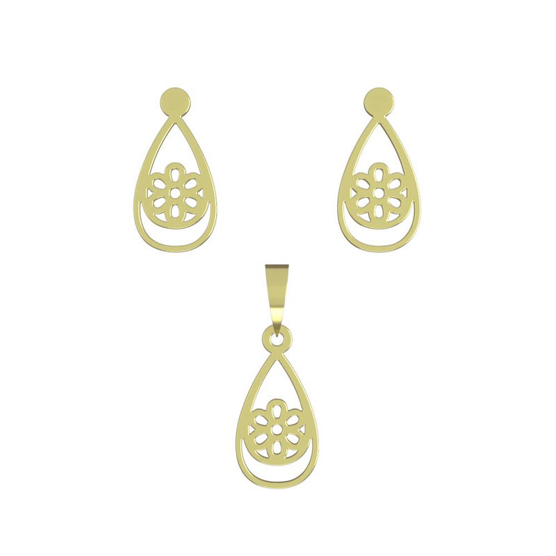 نیم ست طلا 18 عیار زنانه مدوپد مدل اشک کد NA11622