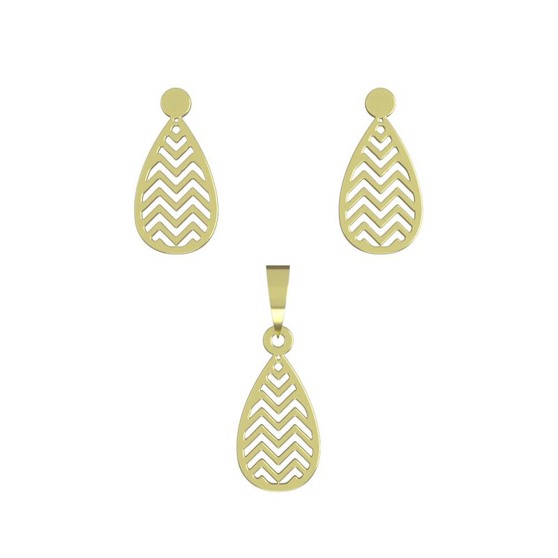 نیم ست طلا 18 عیار زنانه مدوپد مدل اشک کد NA11636