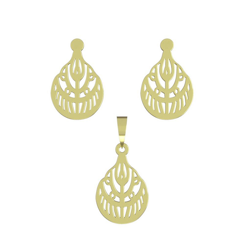 نیم ست طلا 18 عیار زنانه مدوپد مدل هندسی کد NA11649 نیم ست طلا 18 عیار زنانه مدوپد مدل هندسی کد NA11649