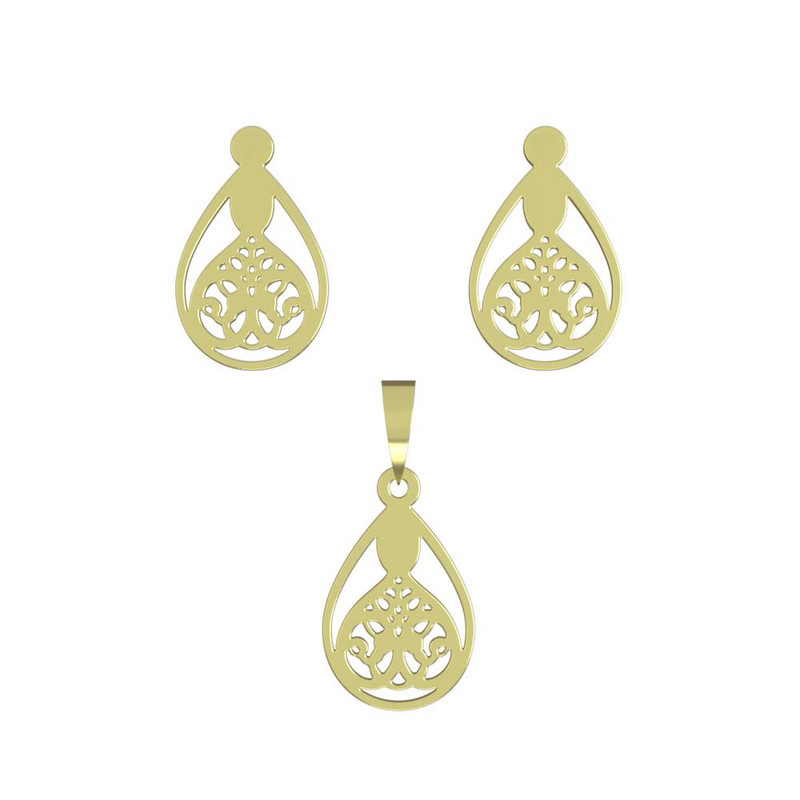 نیم ست طلا 18 عیار زنانه مدوپد مدل هندسی کد NA11650 نیم ست طلا 18 عیار زنانه مدوپد مدل هندسی کد NA11650