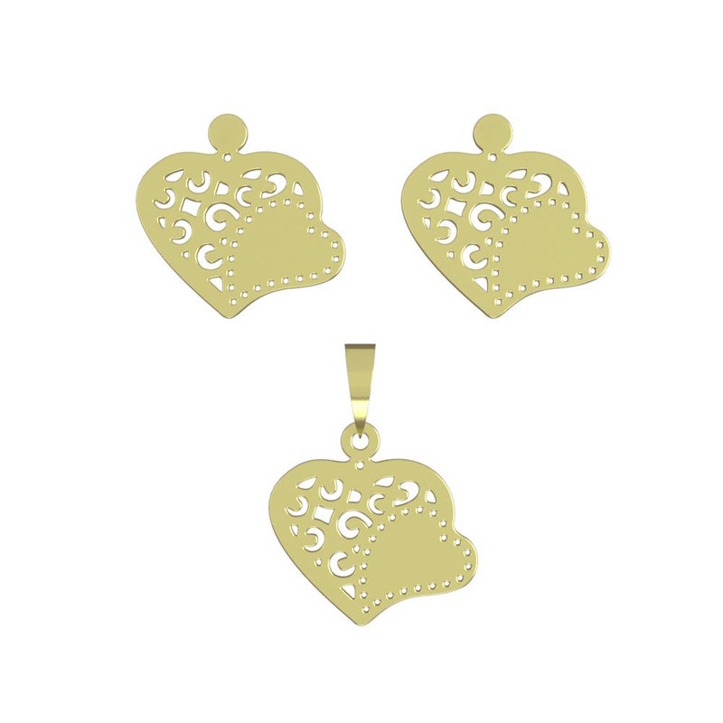 نیم ست طلا 18 عیار زنانه مدوپد مدل قلب کد NA11654 نیم ست طلا 18 عیار زنانه مدوپد مدل قلب کد NA11654