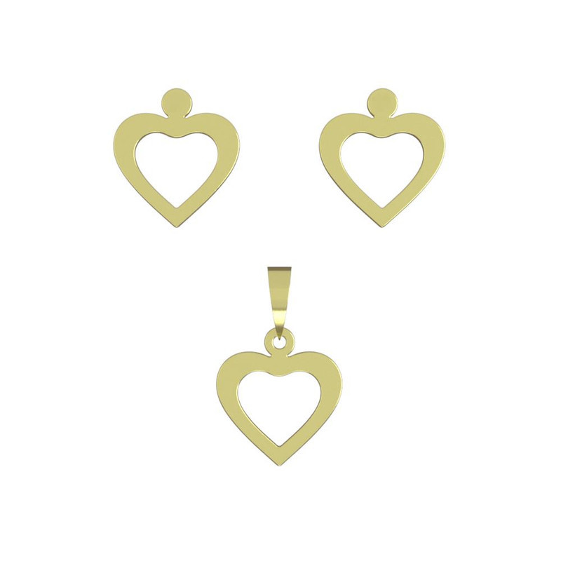 نیم ست طلا 18 عیار زنانه مدوپد مدل قلب کد NA11677