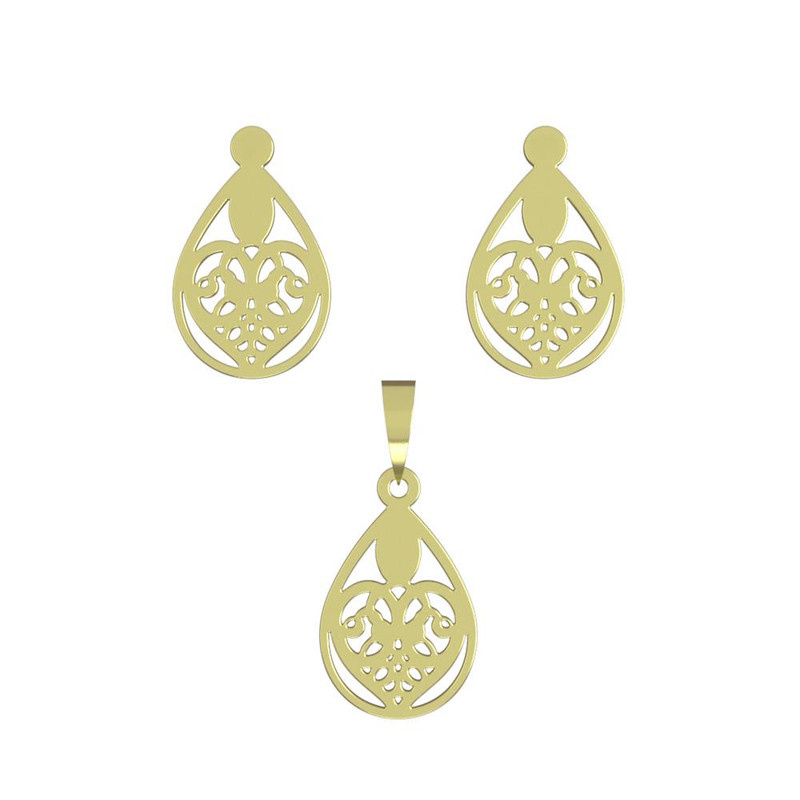 نیم ست طلا 18 عیار زنانه مدوپد مدل قلب کد NA11685