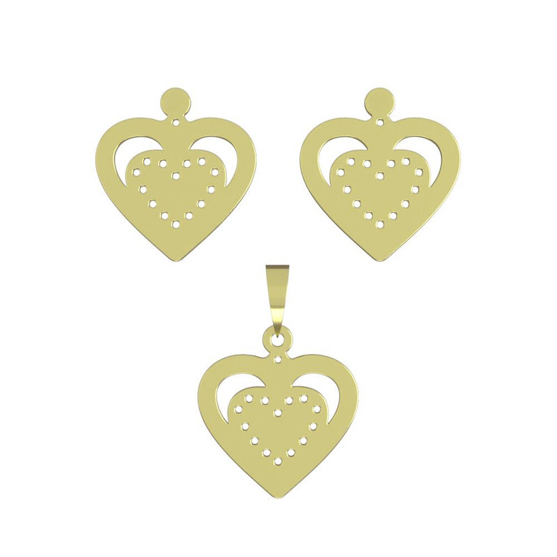 نیم ست طلا 18 عیار زنانه مدوپد مدل قلب کد NA11693