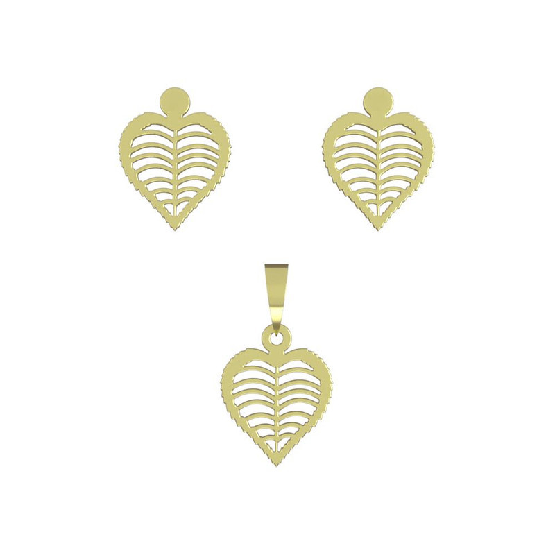 نیم ست طلا 18 عیار زنانه مدوپد مدل قلب کد NA11720