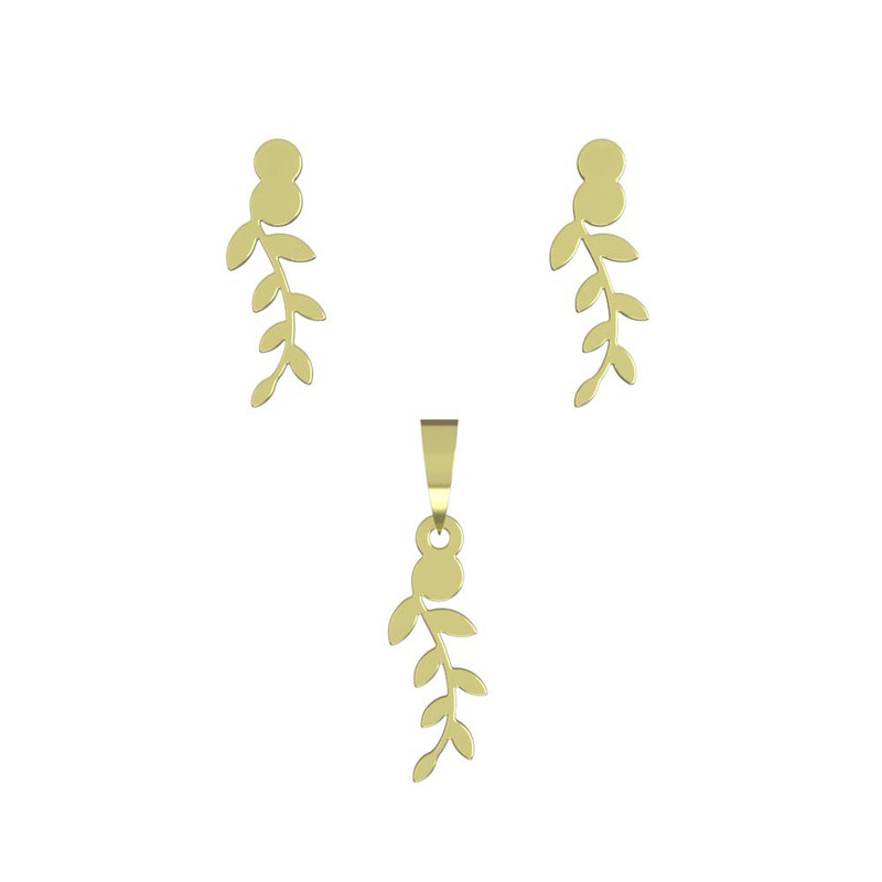 نیم ست طلا 18 عیار زنانه مدوپد مدل برگ کد NA11732 نیم ست طلا 18 عیار زنانه مدوپد مدل برگ کد NA11732