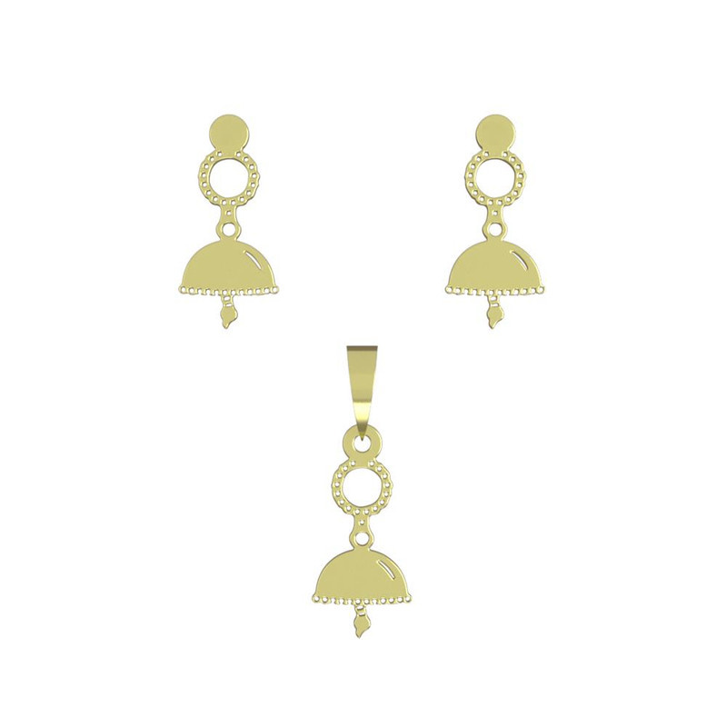 نیم ست طلا 18 عیار زنانه مدوپد مدل زنگوله کد NA11741 نیم ست طلا 18 عیار زنانه مدوپد مدل زنگوله کد NA11741