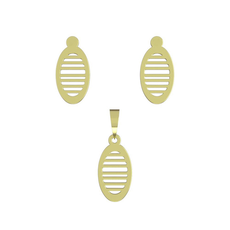 نیم ست طلا 18 عیار زنانه مدوپد مدل بیضی کد NA11783 نیم ست طلا 18 عیار زنانه مدوپد مدل بیضی کد NA11783