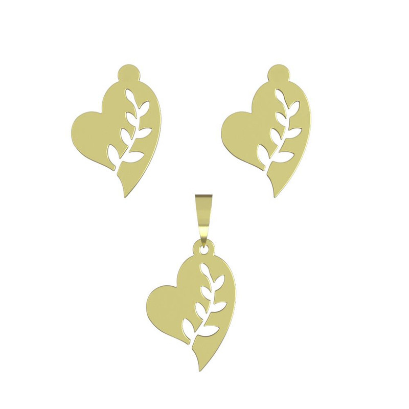 نیم ست طلا 18 عیار زنانه مدوپد مدل قلب کد NA11795 نیم ست طلا 18 عیار زنانه مدوپد مدل قلب کد NA11795