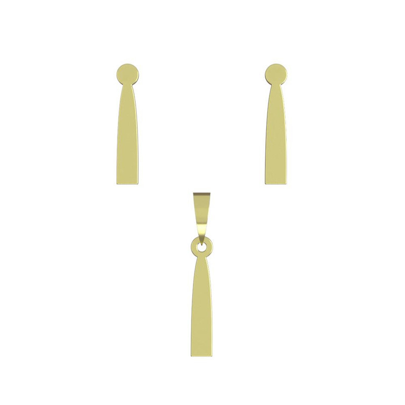 نیم ست طلا 18 عیار زنانه مدوپد مدل مستطیل کد NA11806