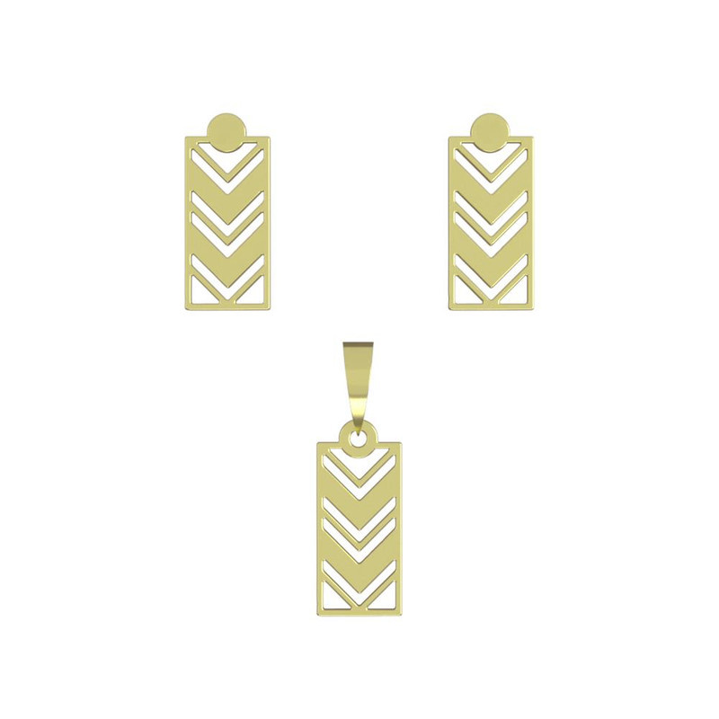 نیم ست طلا 18 عیار زنانه مدوپد مدل مستطیل کد NA11808