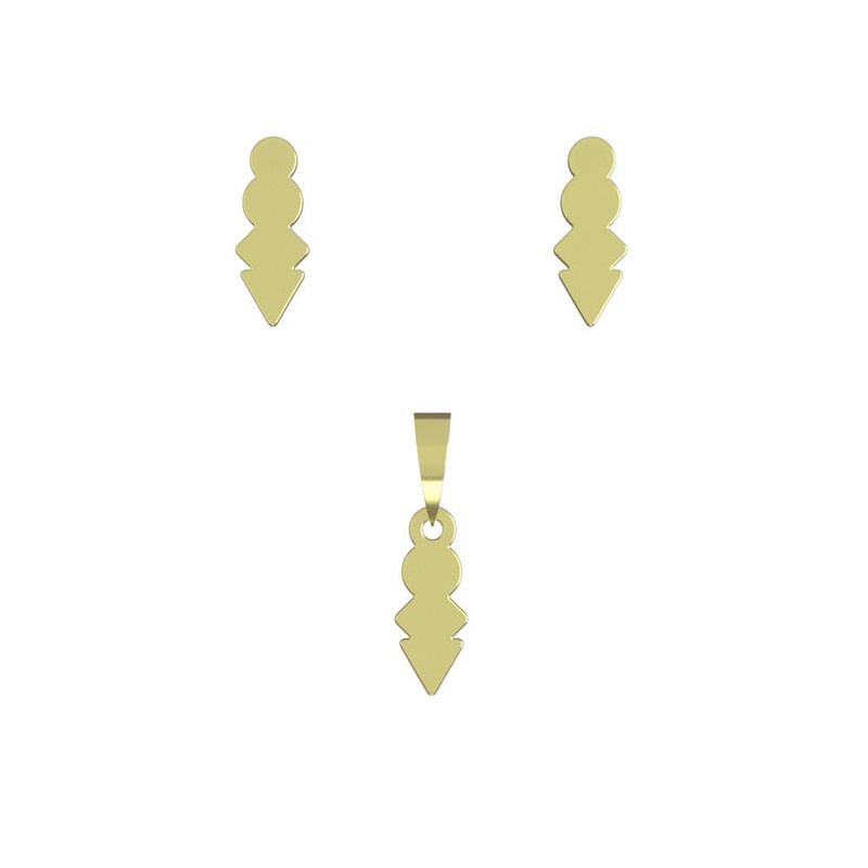 نیم ست طلا 18 عیار زنانه مدوپد مدل هندسی کد NA11809