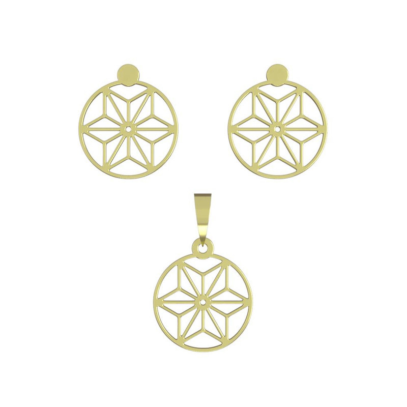 نیم ست طلا 18 عیار زنانه مدوپد مدل ستاره کد NA11811