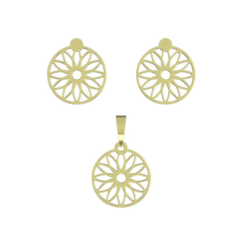 نیم ست طلا 18 عیار زنانه مدوپد مدل خورشید کد NA11814