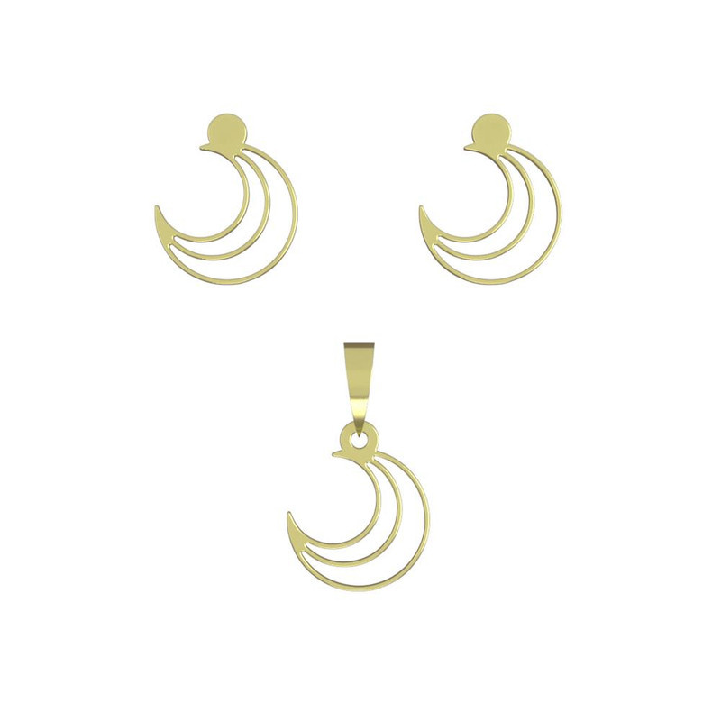 نیم ست طلا 18 عیار زنانه مدوپد مدل ماه کد NA11815