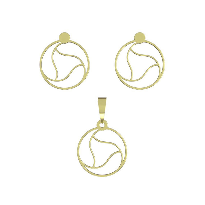 نیم ست طلا 18 عیار زنانه مدوپد مدل دایره کد NA11817